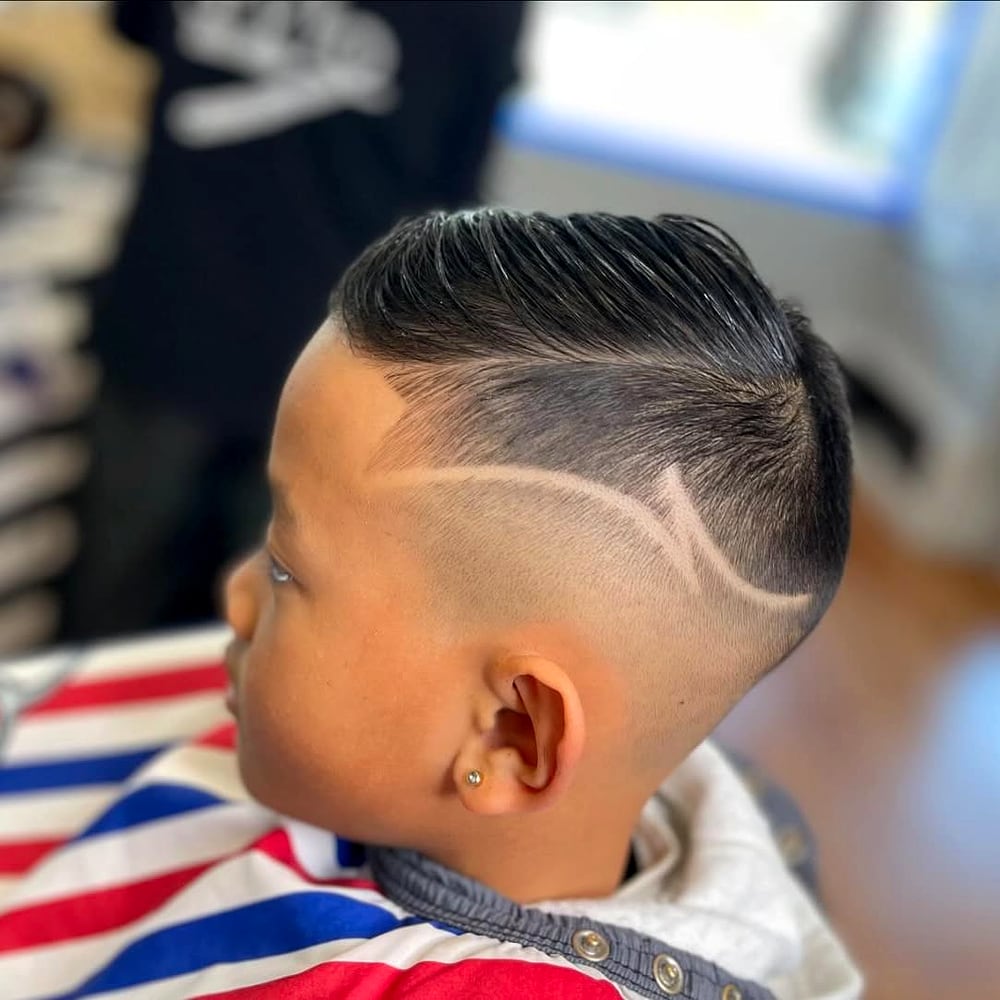 Sharp side fade with a clean part line